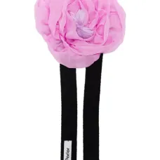 Колье с цветочным декором из шелка