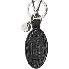 Брелок из кожи с овальной рамкой