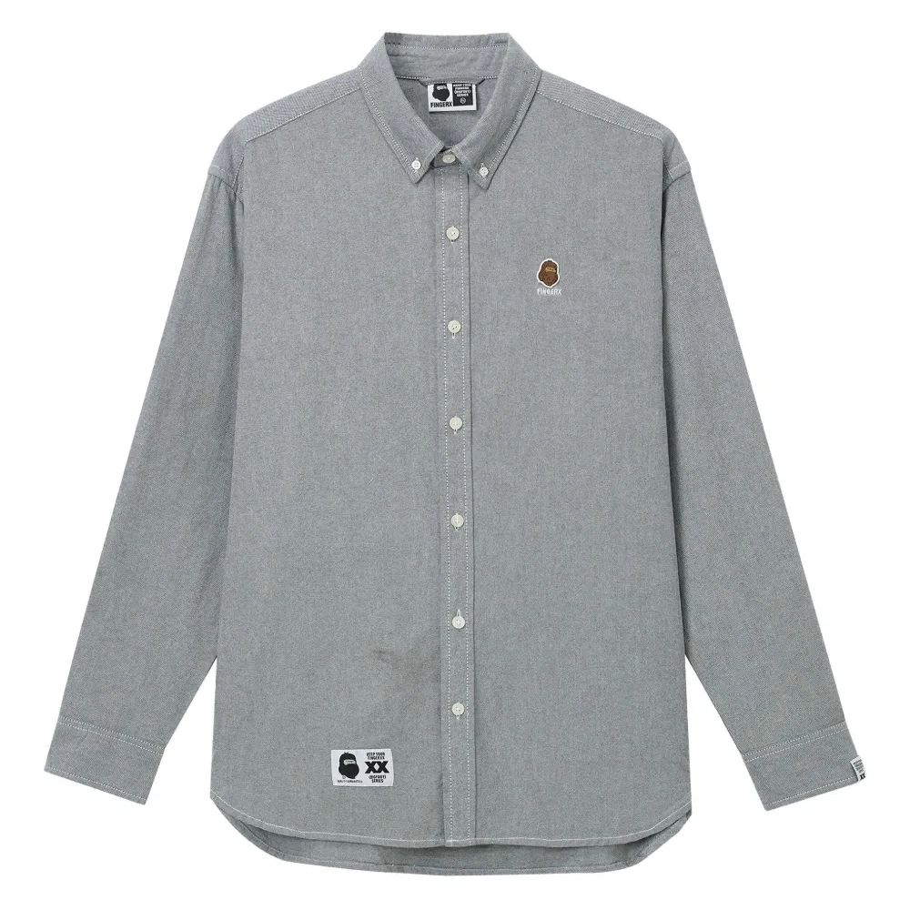 Рубашка с длинными рукавами и нашивкой-логотипом