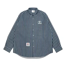 Полосатая рубашка с вышивкой