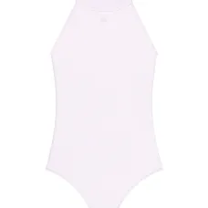 Боди с вырезом халтер и вышивкой