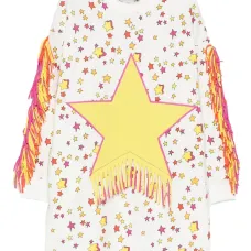 Платье с бахромой и принтом