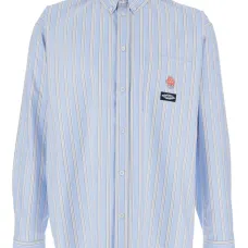 Полосатая рубашка с вышивкой