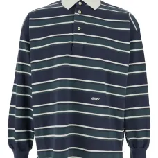 Полосатая рубашка поло с длинными рукавами