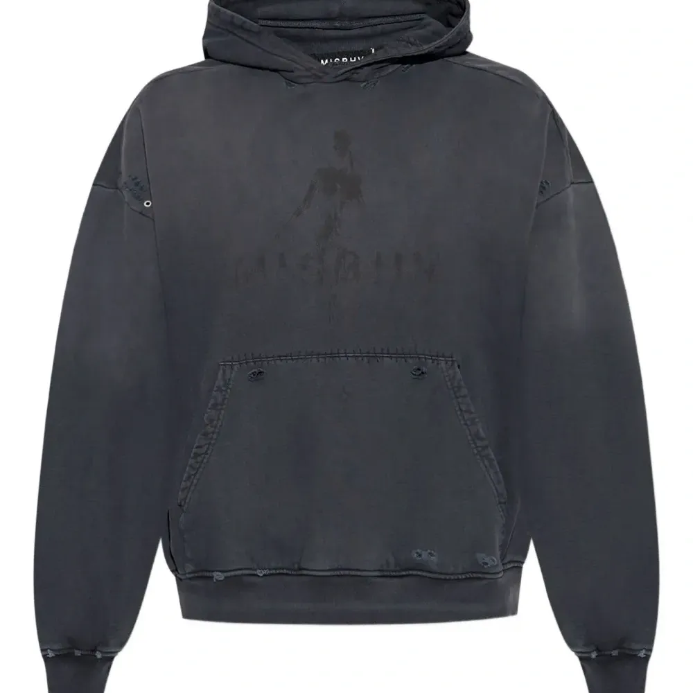 Худи с графичным принтом и эффектом потертости