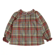 Клетчатая блузка с воротником Питер Пэн