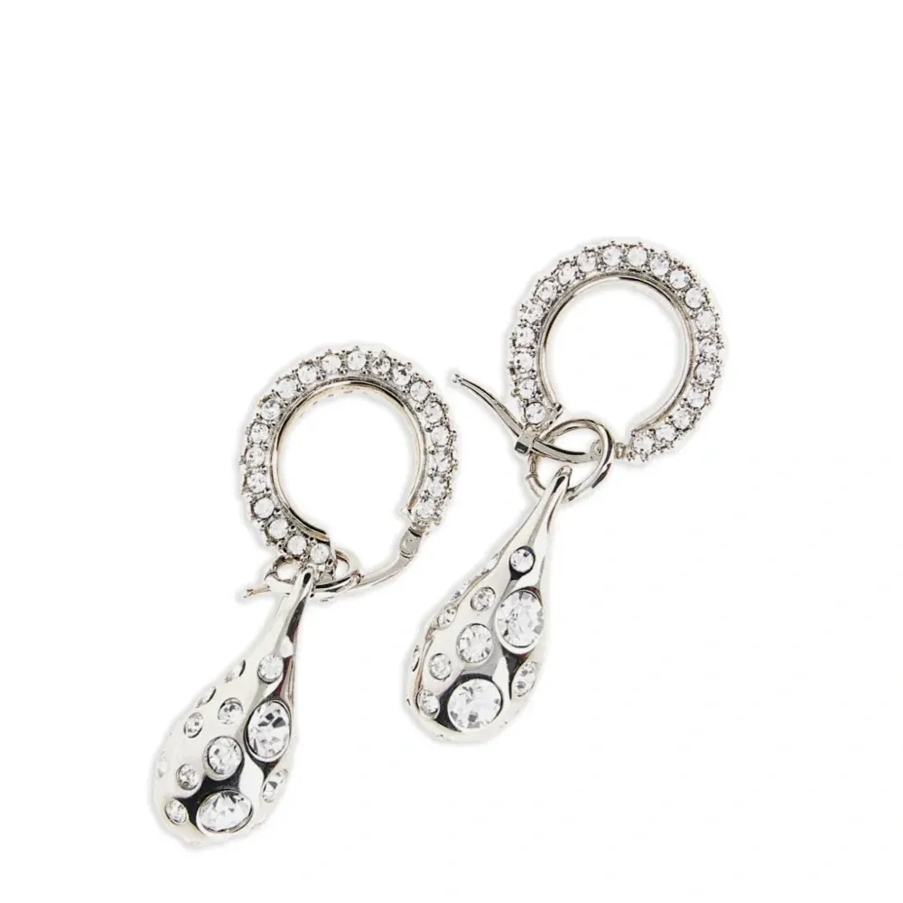 Серьги-кольца с кристаллами