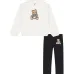 Girls Ivory & Black Teddy Bear Leggings Set Girls Ivory & Black Teddy Bear Leggings Set