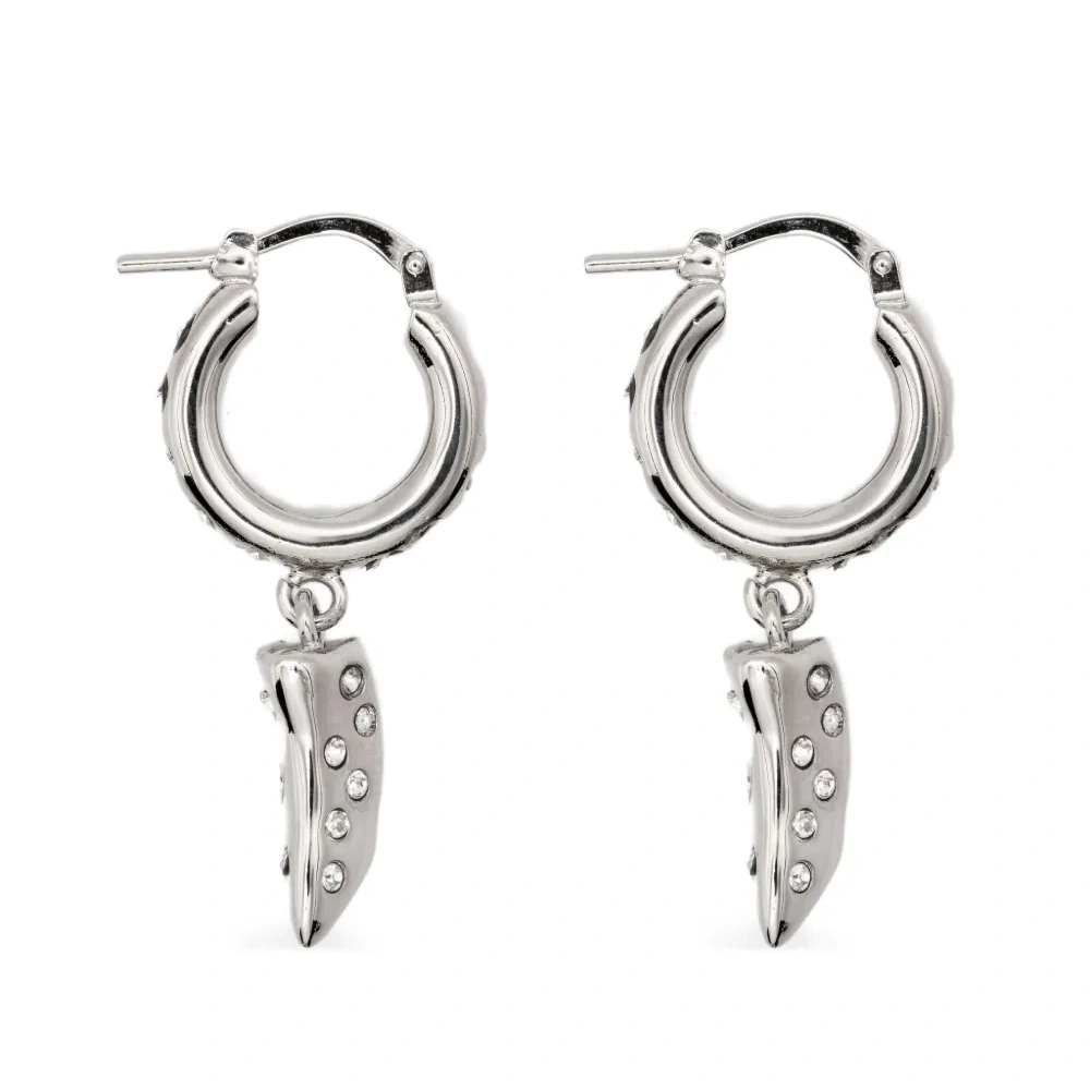 Серьги-кольца с кристаллами