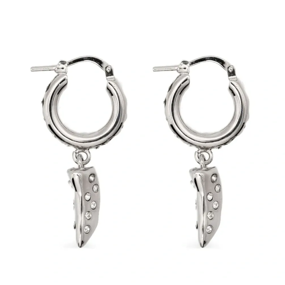 Серьги-кольца с кристаллами