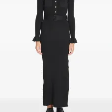 Платье макси в рубчик