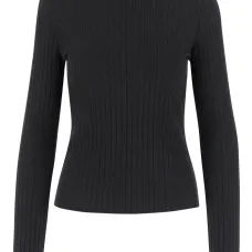 Свитер в рубчик с круглым вырезом