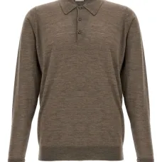 Свитер с воротником поло и манжетами