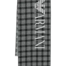 Клетчатый шарф с логотипом