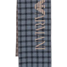 Клетчатый шарф с логотипом