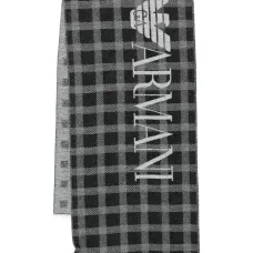 Клетчатый шарф с логотипом