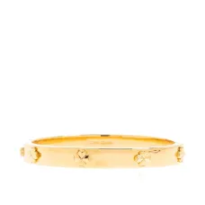 Браслет-бэнгл с декором в виде клевера