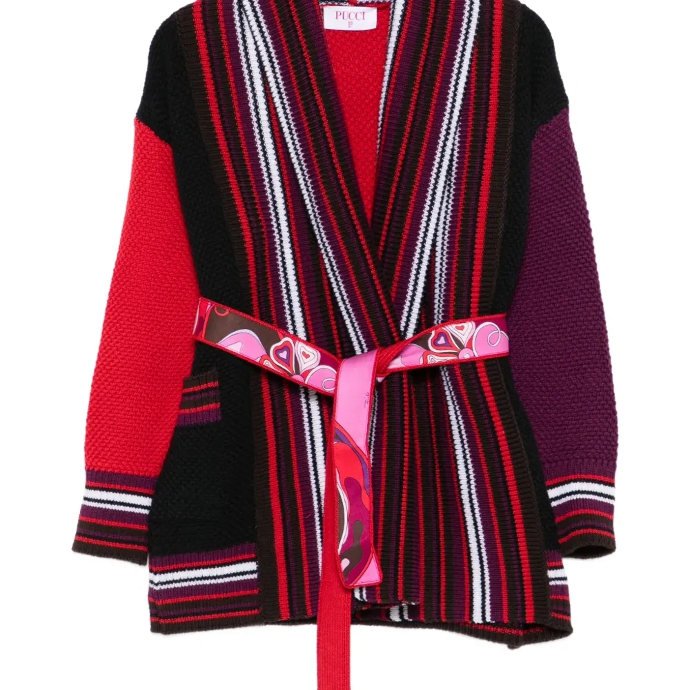 Кардиган со вставками в полоску