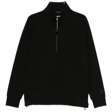 Свитшот с воротником на полупуговице и карманом