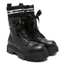Ботинки на шнуровке с носочной вставкой
