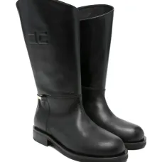 Сапоги с пряжкой и тиснёным логотипом