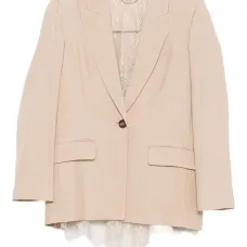 Однобортный пиджак с кружевной отделкой