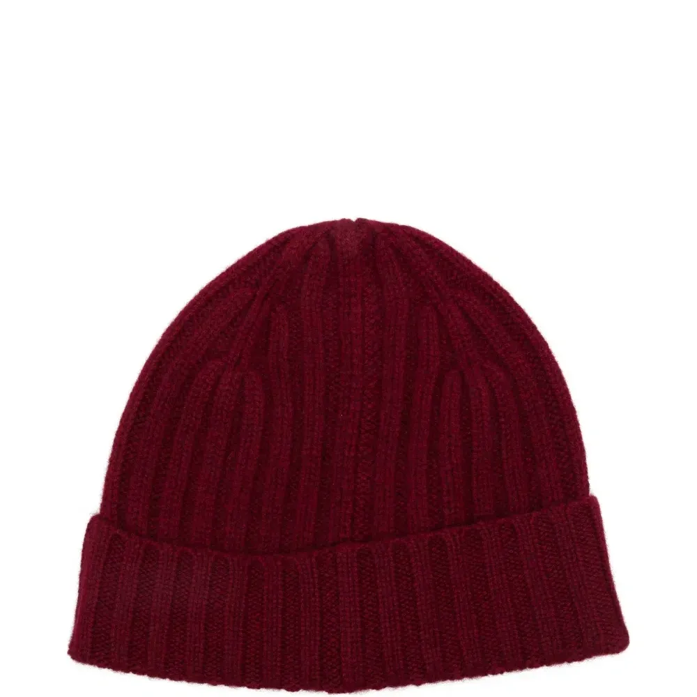 Кашемировая шапка бини в рубчик