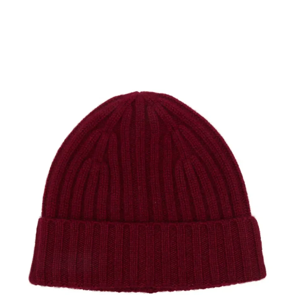 Кашемировая шапка бини в рубчик