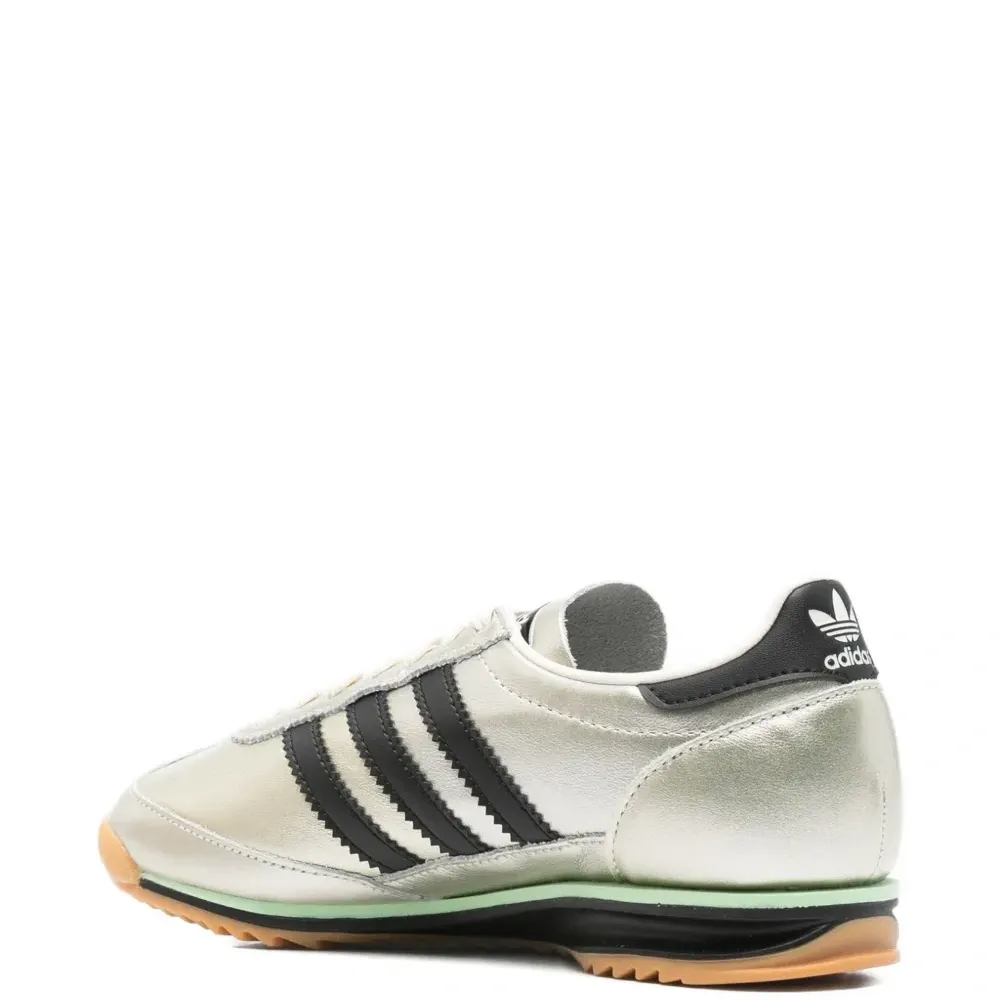 Кроссовки SL 72 OG из металлизированной кожи с тремя полосками