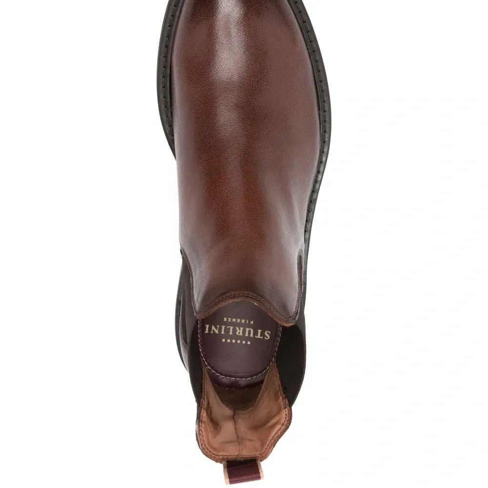 Кожаные ботинки с эластичными вставками