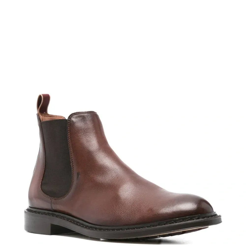 Кожаные ботинки с эластичными вставками