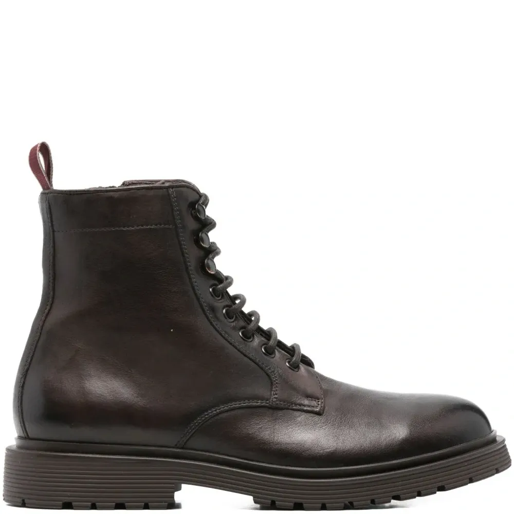 Кожаные ботинки на шнуровке