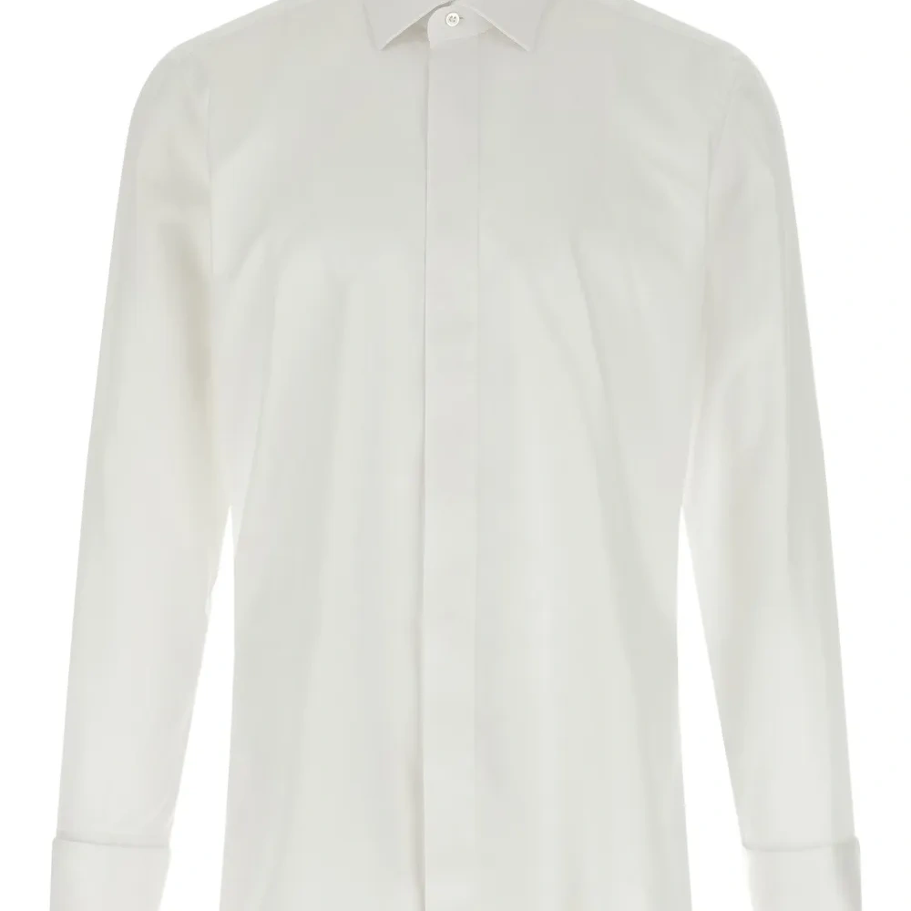 Поплиновая рубашка с французскими манжетами