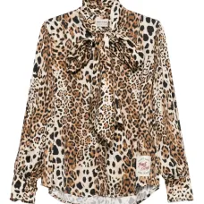 Рубашка с леопардовым принтом и завязками Рубашка с леопардовым принтом и завязками