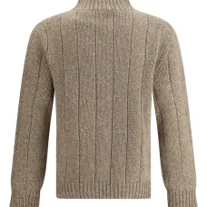 Свитер фактурной вязки с высоким воротником