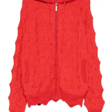 Кардиган фактурной вязки с капюшоном