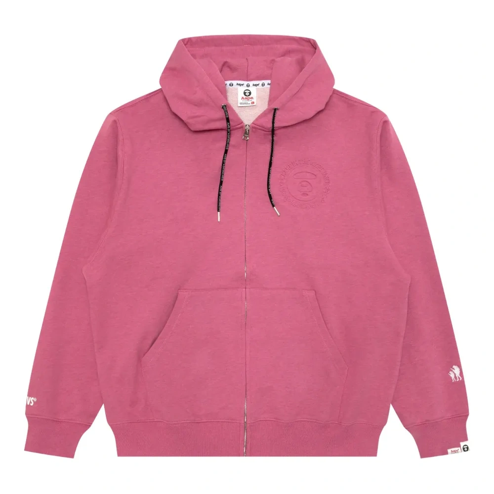 Худи на молнии с тисненым логотипом