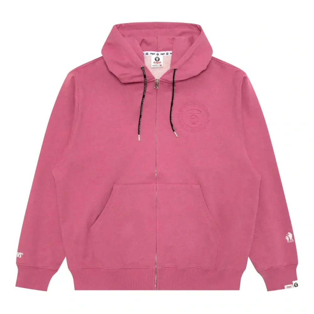 Худи на молнии с тисненым логотипом