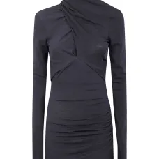 Топ с высоким воротником и драпировкой