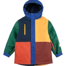 Куртка в стиле колор-блок с капюшоном