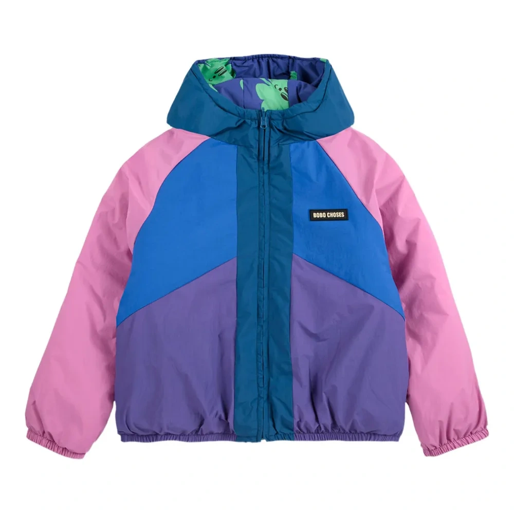 Куртка в стиле колор-блок с капюшоном