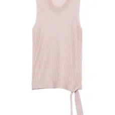 Топ из трикотажа в рубчик с завязками