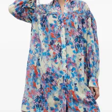 Платье миди с абстрактным принтом