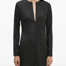 Мини-платье Sonya с V-образным вырезом и длинными рукавами