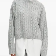 Свитер фактурной вязки с круглым вырезом Свитер фактурной вязки с круглым вырезом