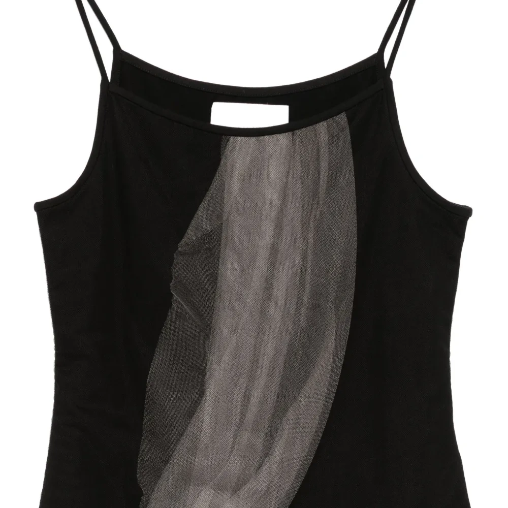 Топ на бретелях с тюлем