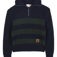 Свитер в рубчик с воротником на молнии