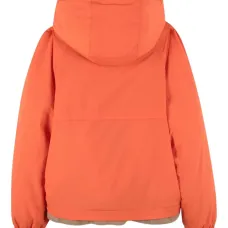 Пуховик в стиле колор-блок с капюшоном