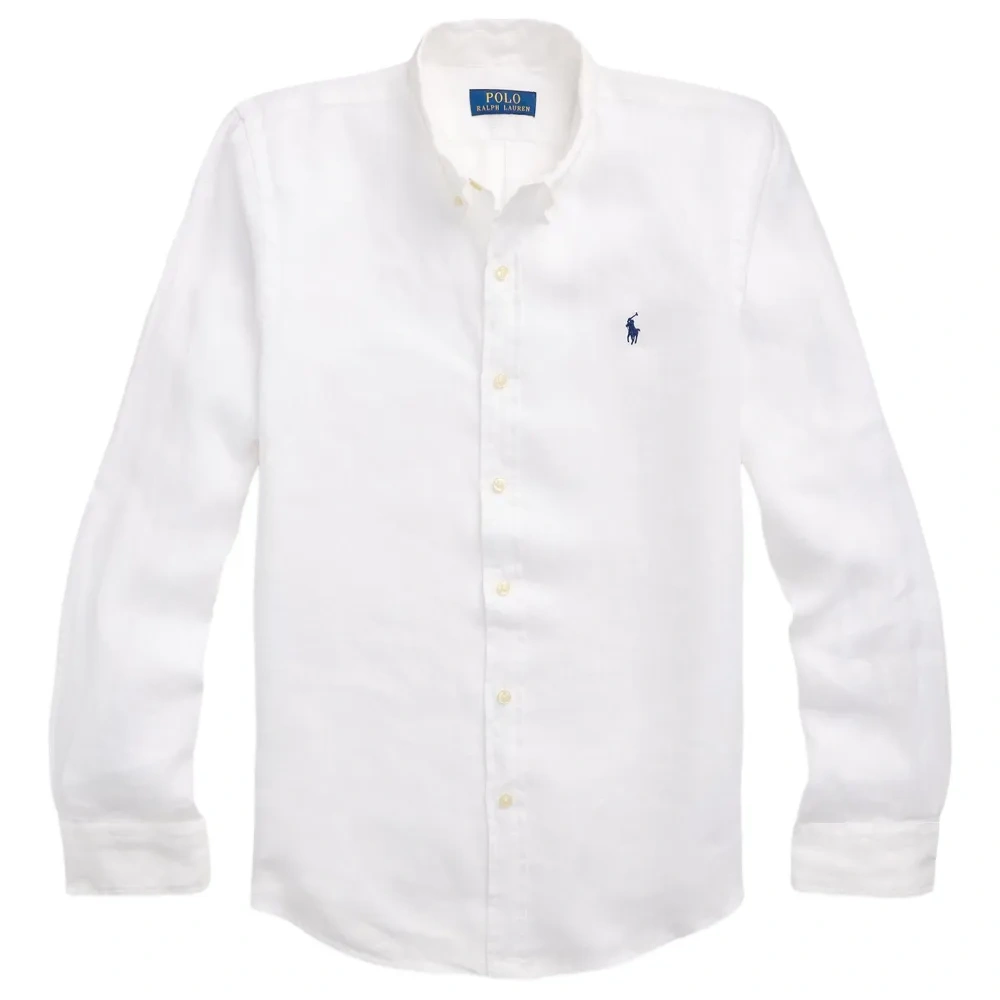 Льняная рубашка с длинными рукавами