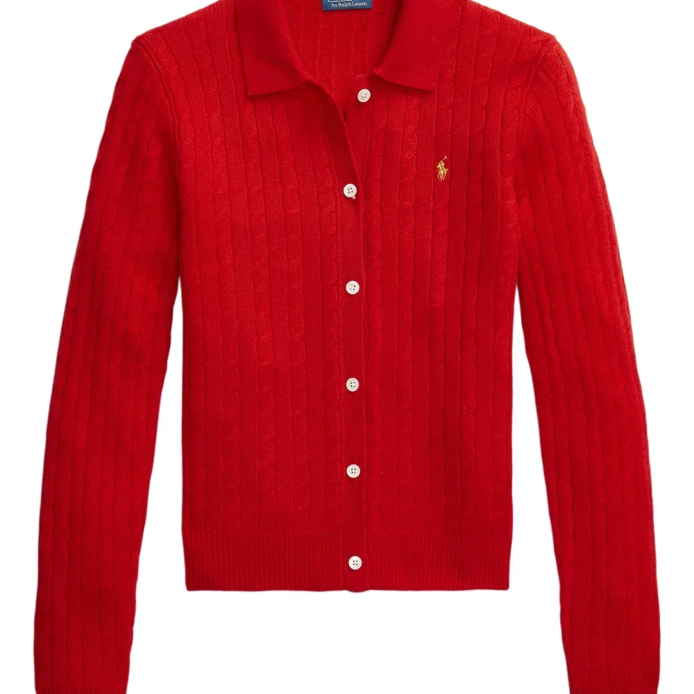 Кардиган фактурной вязки с воротником поло